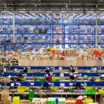 inside amazon fulfillment center, warehouse