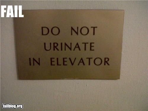 urinating in elevators sign urinating in elevators sign