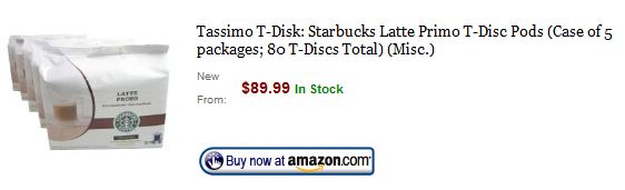 starbucks tassimo t disk latte pods