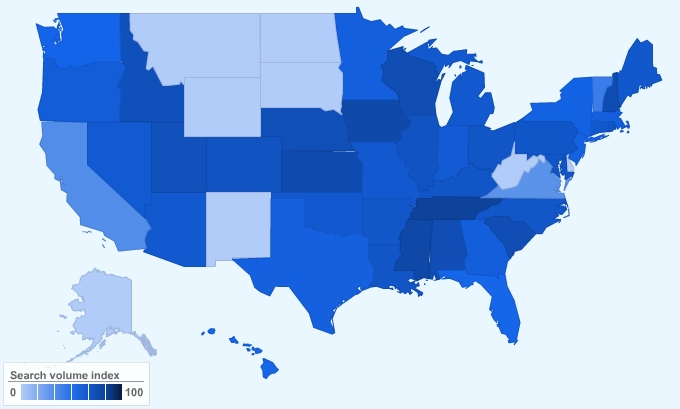 thanksgiving recipes forms a pareto of interest geographically