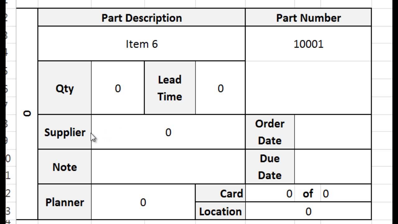 kanban card template in excel free download