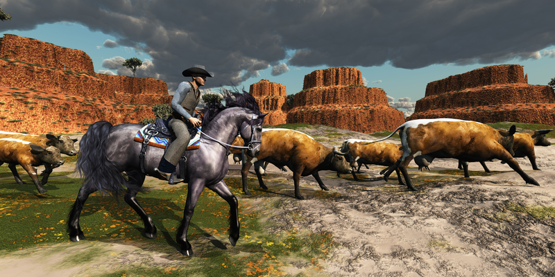 cowboy cattle drive wild west shmula.com
